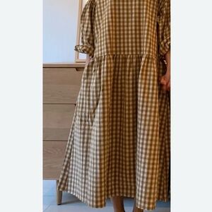 Checkered Rust Maxi Dress